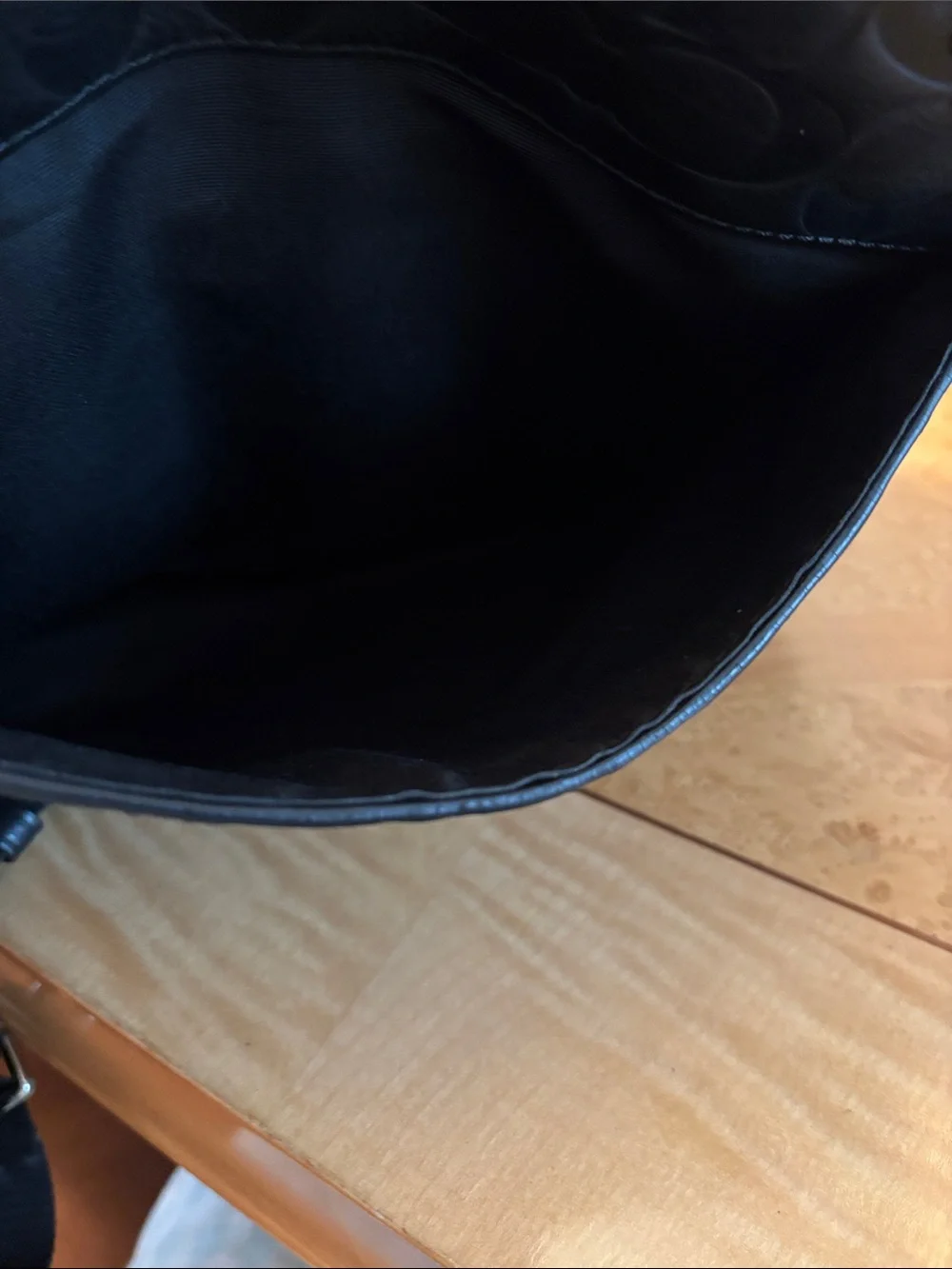EUC Coach Unisex Black embossed leather Messenger Bag